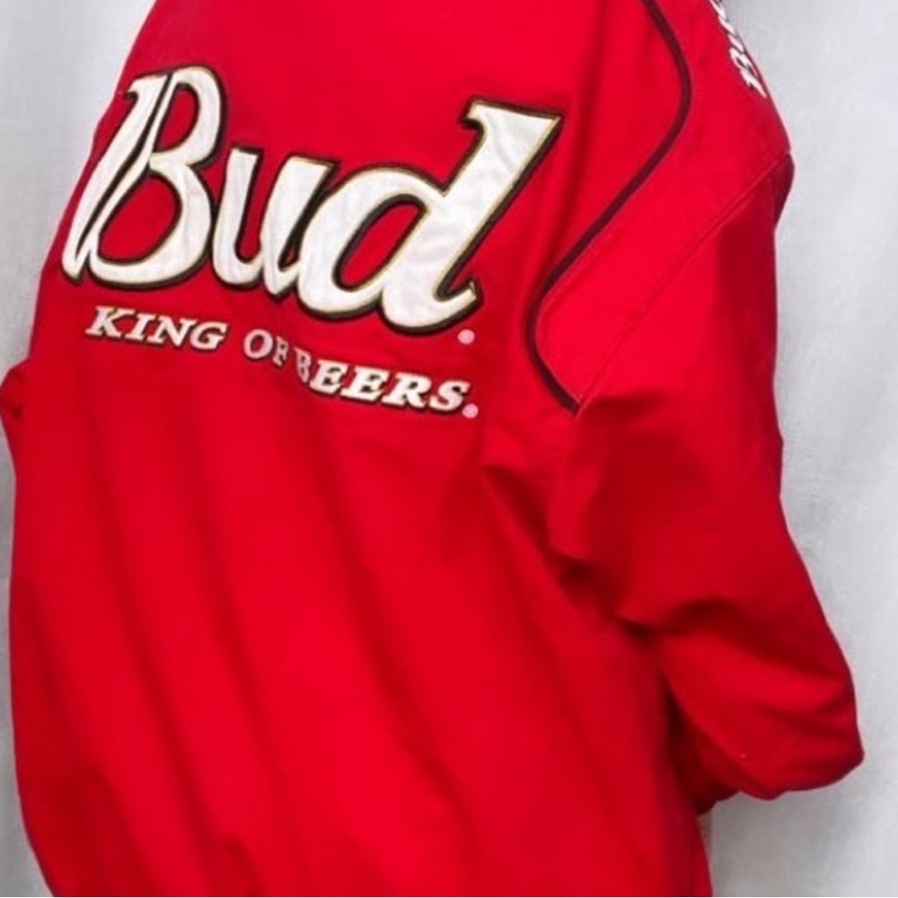 Vintage Budweiser NASCAR Dale Earnhardt Red Embroidered Coat size XL - Picture 7 of 9